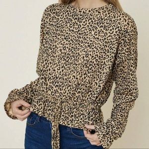 HAYDEN LEOPARD PEPLUM SWEATER